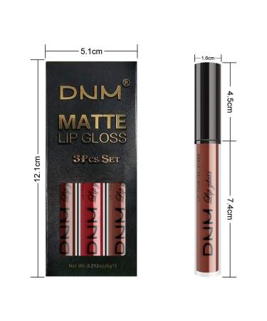 3Pcs Deep Red Brown Matte Lipstick Set | Long Lasting 24Hr Lip Stain | Waterproof Lip Gloss Gift Set - SET02 - Buy Online on SooperMarket.com