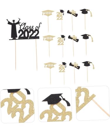 Warmhm 13pcs Graduation Season Cake Insert Dessert Toppers Cardstock Topper 2021 Graduation Party Decorations Graduation Cupcake Picks Graduate Toothpick Glitter Paper Card Stock - Buy Online on SooperMarket.com