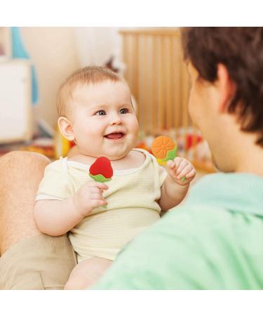 Silicone Baby Teething Toys Set - BPA-Free Banana & Giraffe Teether with Storage Case - Soothes Baby's Gums - Fruit Shape - 4 Pack - Buy Online on SooperMarket.com