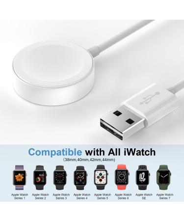 JUD Apple Watch Charger 2Pack 6.6ft Fast Magnetic Wireless Charging Cable - Compatible with Apple Watch Series 8/7/6/5/4/3/2/1/SE - White - Buy Online on SooperMarket.com