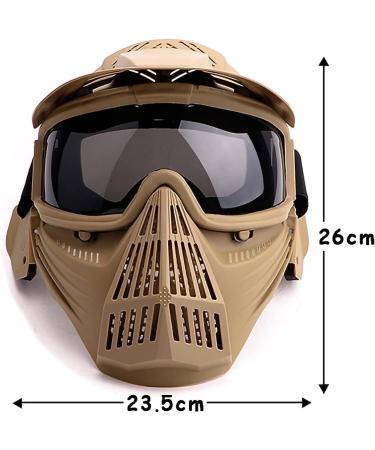 Senmortar Airsoft Mask - Full Face Tactical Protection Gear for Halloween, CS Game, Motocross - Desert & Grey - Buy Online on SooperMarket.com
