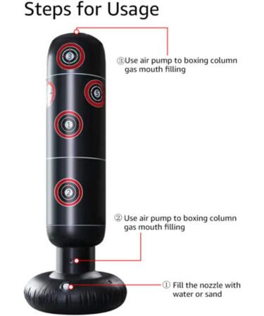 Inflatable Training Boxing Punching Bag 160cm PVC for Adults & Kids - Buy Online on SooperMarket.com