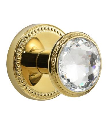 SORWDUERM Crystal Door Knobs Dummy Interior Glass 2 Pack 2 Pack Dummy Gold/Polished Brass