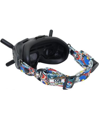 Adjustable Detachable Head Strap for DJI FPV Goggles V2 - Graffiti Color Headband with 30cm Power Supply Line + 3 in 1 Storage Pad - Buy Online on SooperMarket.com