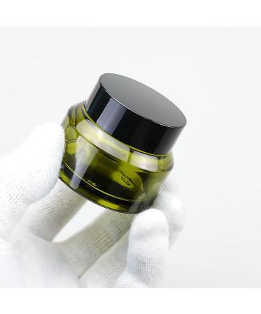 Zeoabsy 12-Pack 15ml Green Glass Cream Jars with Screw Caps & Spatulas - Perfect for Cosmetics Gels and Ointments - Buy Online on SooperMarket.com
