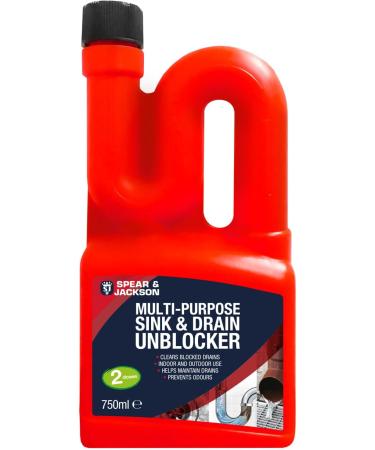 Spear & Jackson Multi-Purpose Sink & Drain Unblocker 5 Litre and 750 ml Clears Blocked Drains - Buy Online on SooperMarket.com