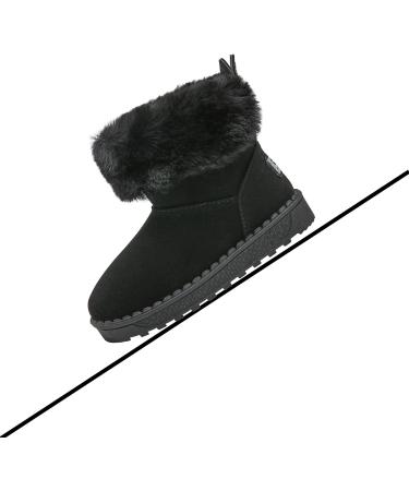 Yeeteepot Baby Girls Boys Winter Snow Boots - Warm Lined Plush Shoes | Anti-Slip Toddler Indoor Booties 3 UK Black - Buy Online on SooperMarket.com