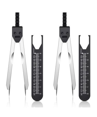 EKG Caliper ECG Calipers Measuring Tool with Ruler Electrocardiogram Drafting Divider for Nursing (Black 2 Pieces) Black 2