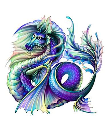 Dopetattoo 6 Sheets Temporary Tattoos Dragon Multi Colored Water Dragon in Watercolor Style a White Temporary tattoo Neck Arm Chest for Women Men Adults 3.7 X 3.7 Inch