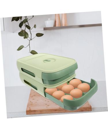 OSALADI Egg Storage Box Plastic Pallets Fridge Egg Holder Refrigerator Egg Storage Container Camping Shelf Green 34x22x7.8cm - Buy Online on SooperMarket.com