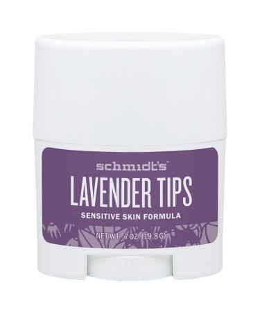 Schmidt's Lavender Tips Sensitive Skin Natural Deodorant Stick Travel Size 0.7 oz / 19.8 g
