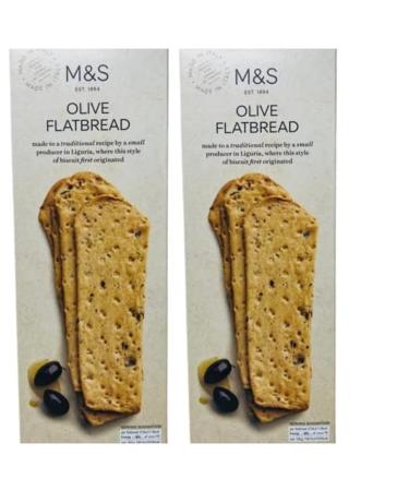 Marks & Spencer Olive Flatbread 150g M&S Food - 2 Pack in a Premier Life Store Box