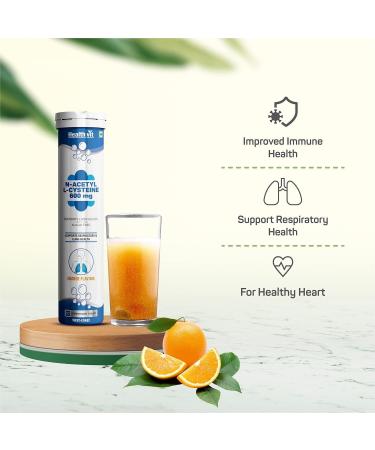 Harsha N-Acetyl L-Cysteine 600mg Provides Antioxidant Support & For Healthy Liver Respiratory Lung Health - Sugar Free 10 Effervescent Tablets Orange Flavor - Buy Online on SooperMarket.com
