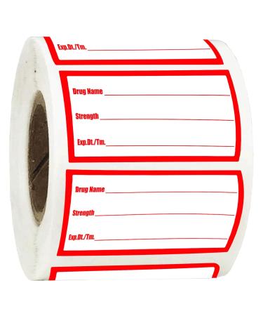 500Pcs Drug Name Label Stickers Medication Strength Stickers 1x2 Inch-Prescription Drug Usage Labels Veterinary Instruction Labels Doctor Stuff Reminder Labels 1*2