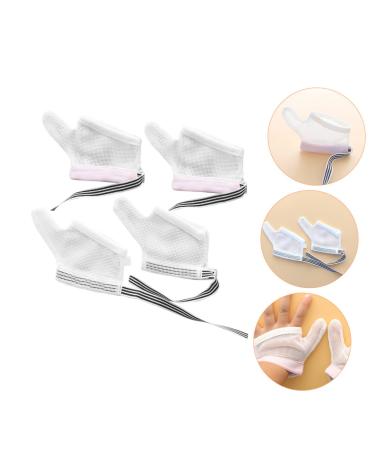 PLAFOPE 2 Pairs Anti-Eating Gloves for Kids | Thumb Protector & Hand Mittens for Nail Biting | Breathable Finger Guard | Child Nylon Gloves 11x7x0.5cm | Pink Black - Buy Online on SooperMarket.com