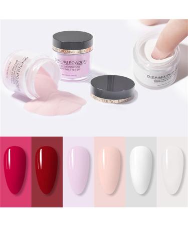 Blue Gray Nail Polish Dip Powder Nail Kit Nude Pink Glitter 6 Colors Acrylic Dipping Powder System Kit For French Nail Manicure Nail Art Set Rhinestone Applicator Tool (A One Size) One Size A - Buy Online on SooperMarket.com