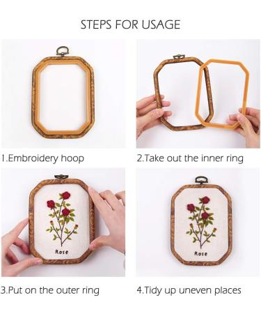 MWELLEWM 4 Pcs Set Embroidery Hoops - Reusable Hoop Rings for Cross Stitch and Sewing - Home Decor Craft Supplies - Buy Online on SooperMarket.com