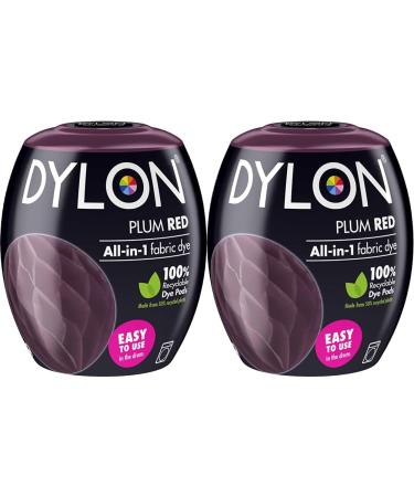 DYLON Washing Machine Fabric Dye Pod for Clothes & Soft Furnishings 350g Plum Red (Pack of 2)