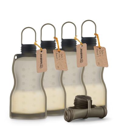 Haakaa Reusable Silicone Milk Storage Bag Breast Milk Storage Bags Breastmilk Containers Reusable Breastmilk Bags for Breastfeeding Food Grade Silicone BPA Free 260 ml (5 Counts) 5 Count (Pack of 1)