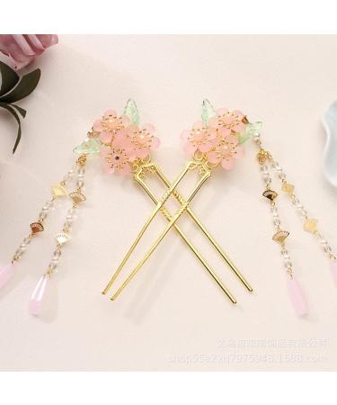minkissy Chinese Style Hair Stick Pink Hanfu Tassel Drop Hair Pin Traditional Hair Pin for Women Girls Ladies - Buy Online on SooperMarket.com