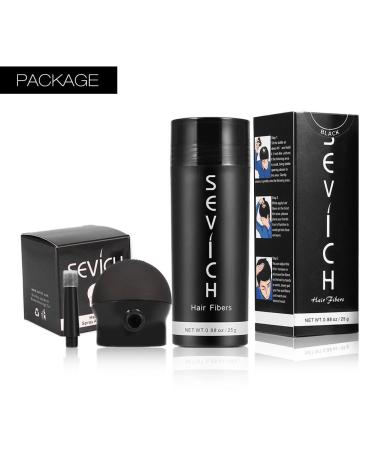 Professional Hair Thickening Solution - Hair Fibres Powder for Women and Men - 5 Colors Concealer for Thinning Hair - Pump Spray Applicator Included (Black) - Buy Online on SooperMarket.com