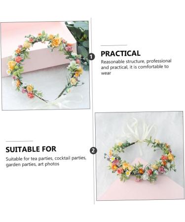 Gogogmee Artificial Flower Headband Headband Bridal Headpieces for Wedding Floral Wreath Headband Boho Hair Ties Lady Headband Flower Rose Wreath Bridal Fairy Headpiece Tiara Fabric - Buy Online on SooperMarket.com