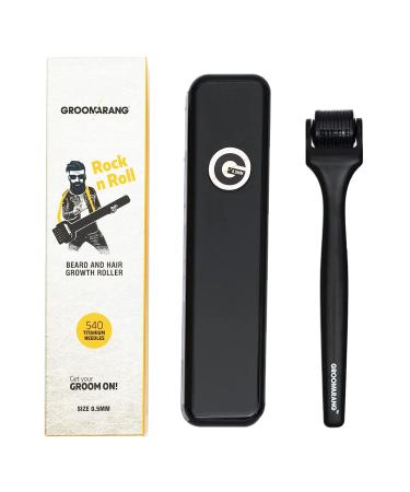 Groomarang bar scooters for men 0.5 mm dermar roller for beard growth with 540 titanium needles suitable for face and scalp including storage case