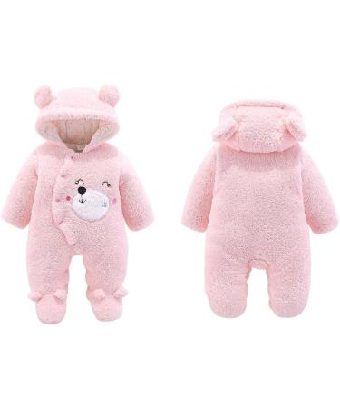 Newborn Cartoon Bear Snowsuit | Baby Winter Coat Romper | Eurobuy Pink 6-9 Months - Buy Online on SooperMarket.com