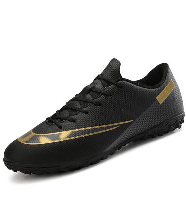 Vtasq soccer shoes children soccer shoes boys low professional athletes training shoes outdoor sportschueh teens football shoes for unisex children 34 EU black