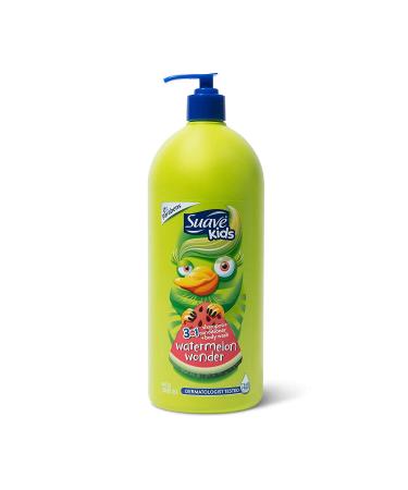 Suave Kids 3-in-1 Watermelon Wonder Shampoo Conditioner Body Wash Tear-Free, 40 fl oz