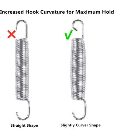 Set of 16 Heavy Duty Stainless Steel Replacement Springs for 5.5-7 Inch Trampoline - Buy Online on SooperMarket.com