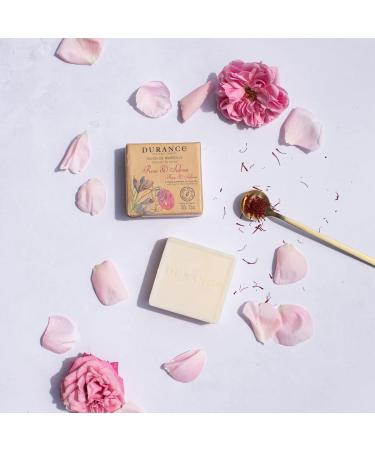 Durance Solid Marseille Soap With Organic Rose Essential Oil 100g Enriched With Olive Oil & Red Rice Extract Paraben-Free Solid Soap For All Skin Types - Buy Online on SooperMarket.com