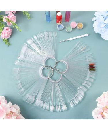 200pcs Clear Nail Swatches Sticks with Practice Finger Clipper and Nail Art Brush - Buy Online on SooperMarket.com