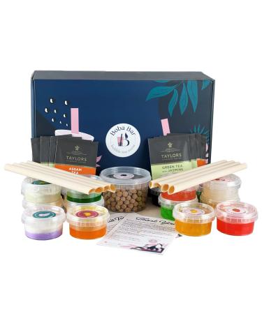 Boba Bar London | Bubblicious Mixed Bubble Tea Kit | 8 Mixed Tea Flavours | 8 Boba & Jelly Toppings | Tapioca Pearls | 8 Bamboo Straws | 8 Tea Bags | 2 Recipe Cards Boba Bar London | Bubblicious Mixed Bubble Tea Kit | 8 Mixed Tea Flavours | 8 Boba & Jelly