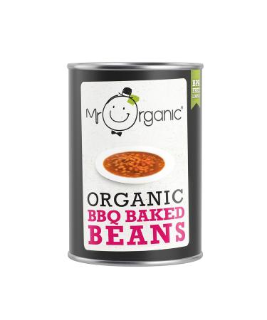 Mr Organic - Organic BBQ Baked Beans 400g - Non GMO & Preservative Free - Gluten Free & Vegan - for Healthy Home Cooking - Pack of 1 BBQ 400 g (Pack of 1)