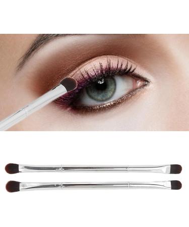 Makeup Concealer Brush Portable Double Ended Eyeshadow Brush Set 2pcs Silver Ergonomic for Home Travel - Buy Online on SooperMarket.com