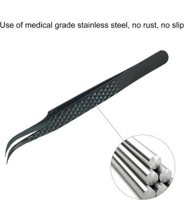 DASSEN Lashes Extension Tweezers Isolations tweezer Volume Lashes Tweezers Precision Slanted Straight Tip for Isolation Classic Lash Extensions Pointed Lash Tweezers for Eyelash Extensions (Black2-1) - Buy Online on SooperMarket.com