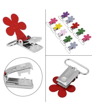 10 Pcs Mini Plum Shape Pacifier Suspender Clips - Durable Clip Holders with 25mm Ring Inner Diameter for Secure Baby Pacifier Attachment - Buy Online on SooperMarket.com