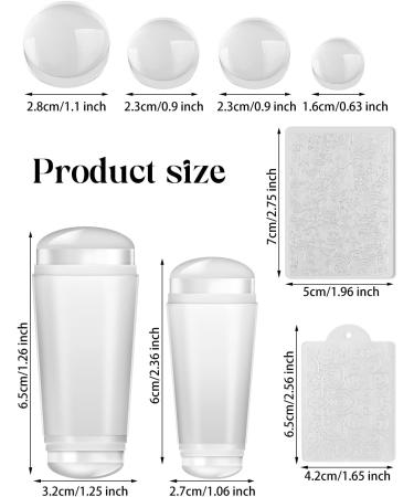EBANKU 2PCS Clear Nail Stamper Set with Scrapers - Double Sided Silicone Jelly Stampers for Manicure - Buy Online on SooperMarket.com