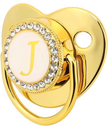 Marhynchus Gold Baby Pacifier & Clip - Soft Silicone Ergonomic for 6-18 Months (Letter J) - Buy Online on SooperMarket.com