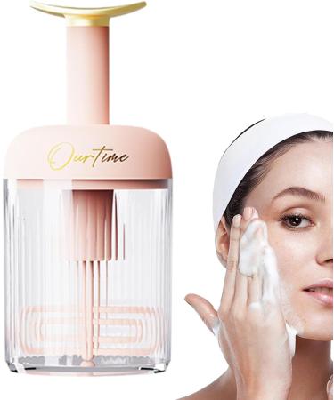 Virtcooy Foam Maker for Face Wash - Type Rotating Facial Cleanser Foaming Bottle Automatic Rebound - Detachable Facial Cleansing Tools for Travel Household Fine Foam Deep Cleansing Pink - Buy Online on SooperMarket.com