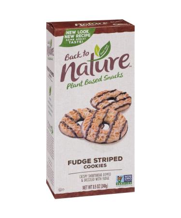 Back to Nature Cookies, Non-GMO Fudge Striped Shortbread, 8.5 Ounce (Pack of 6)