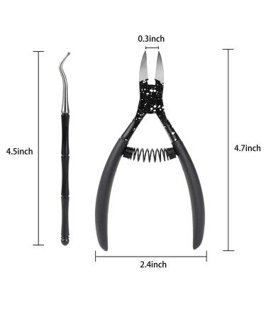 Professional Podiatrist Toenail Clipper for Thick/Ingrown Nails - Surgical Stainless Steel, Rubber Handles, Recommended by Foot Surgeons - Suitable for Men, Seniors, Adults (Black) - Buy Online on SooperMarket.com