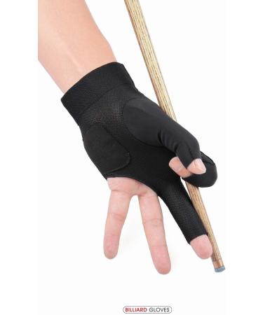 Quick-Dry Pool Glove for Snooker Cue Shooters - Left/Right Hand - Black (Small/Medium) - Buy Online on SooperMarket.com