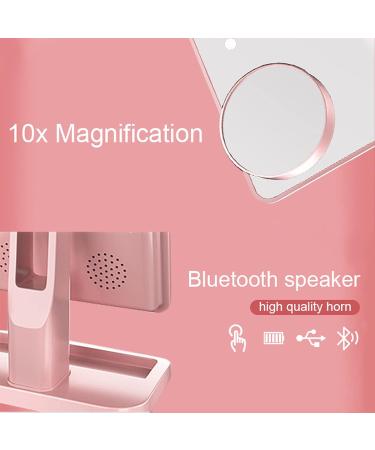 Hansong Vanity Makeup Mirror with Lights Bluetooth 20 LEDs Touch Screen Speaker Rose Gold - Buy Online on SooperMarket.com