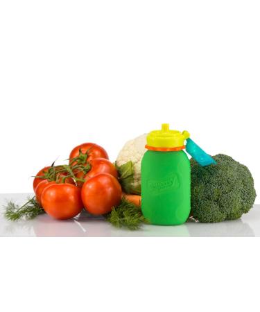 Squeasy Snacker Green - Reusable Silicone Squeezy Pouch 180ml | BPA-Free Self-Filling Snack Pouch for Kids - Buy Internationally! - Buy Online on SooperMarket.com