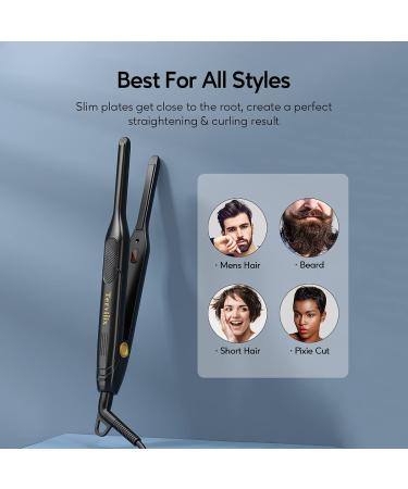 Terviiix Mini Flat Iron for Short Hair & Edges - 310 Inch Ceramic Straightener for Men, Fast Heat, Dual Voltage - Buy Online on SooperMarket.com