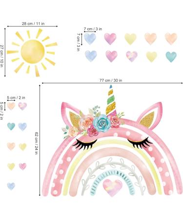 Wondever Watercolor Unicorn Rainbow Wall Stickers - Peel and Stick Decals for Girls Bedroom and Nursery - Buy Online on SooperMarket.com