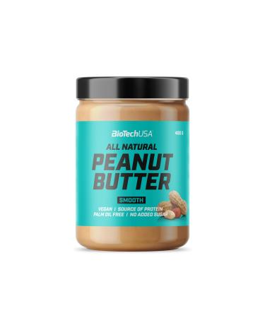 Biotechusa Peanut Butter |Natural vegan protein source |Gluten-free high-fiber palm oil-free 400 g smooth smooth 400 g (1 Pack)