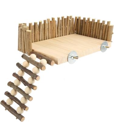 Topiky Hamster & Guinea Pig Toy - Nitangel Wooden House & Climbing Bridge Ideal Cage Accessories for Small Pets - Buy Online on SooperMarket.com